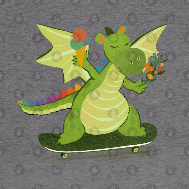 Funny dragon skateboarding by Mimie20